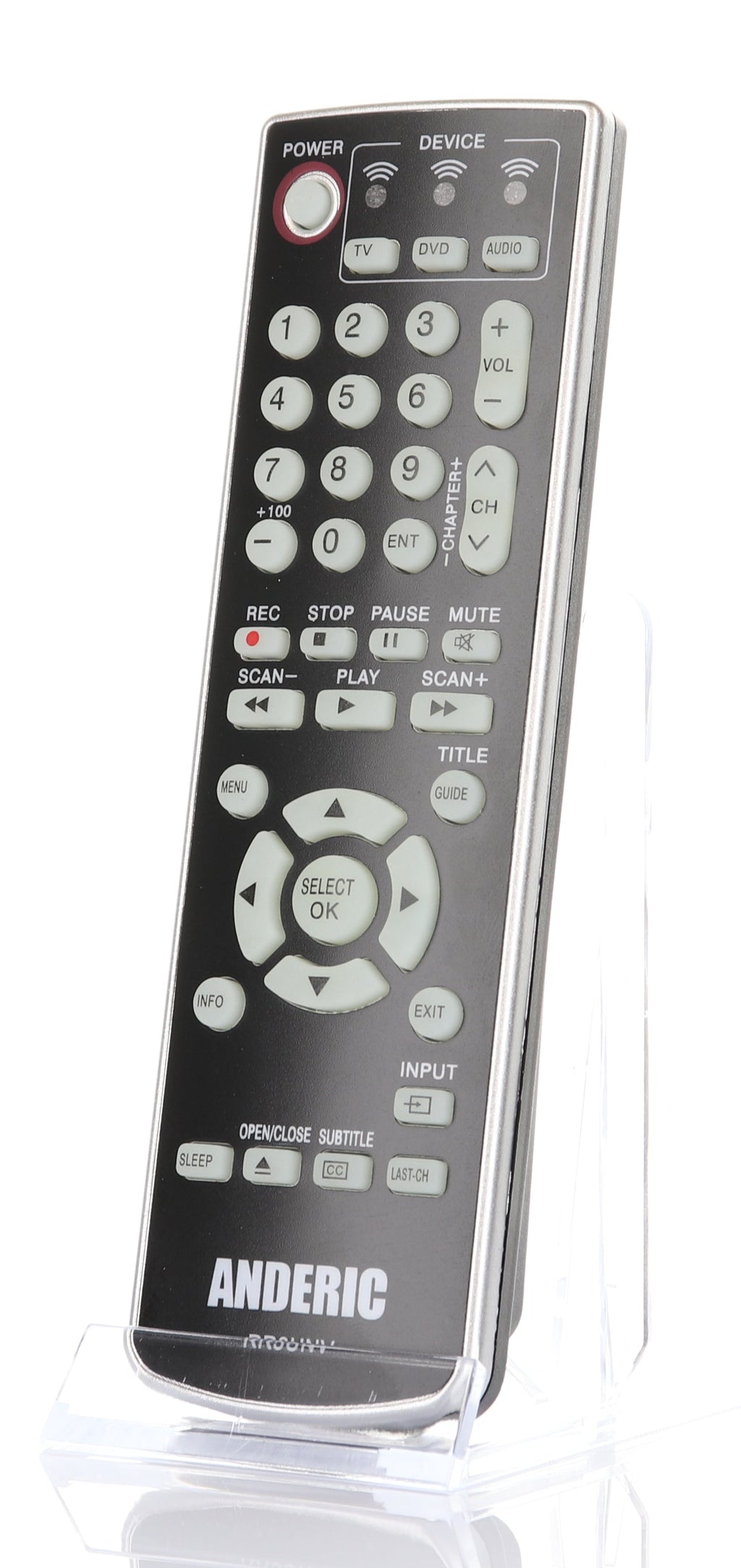 Anderic RR3UNV 3-Device Universal Remote Control for TV/DVD/VCR/Cable/Sat/Audio with Learning
